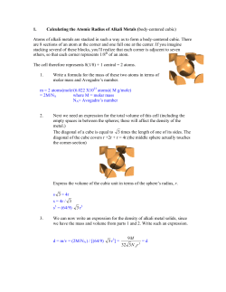 1. Calculating the Atomic Radius of Alkali Metals
