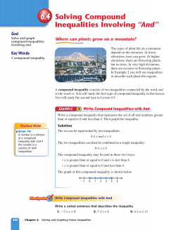 Solving Compound Inequalities Involving &ldquo;And&rdquo;