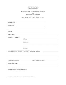 CITY OF ST. PAUL State of Missouri PLANNING AND ZONING