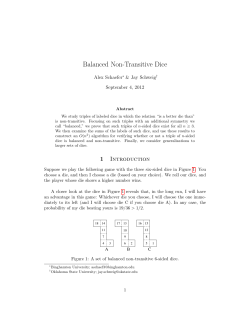 Balanced Non-Transitive Dice