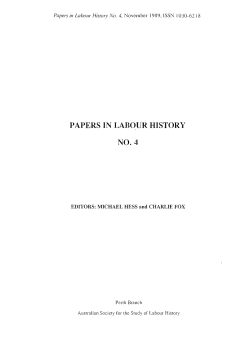Papers in Labour History no. 4 - Australian Society for the Study of
