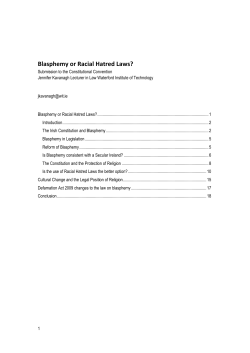 Blasphemy or Racial Hatred Laws?