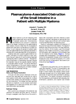 Plasmacytoma-Associated Obstruction of the Small Intestine in a