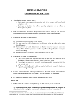 section 106 obligations challenges in the high court