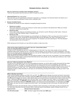 Newspaper Archives &ndash; Search Tips How do I search for an article in