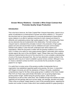 Grower Winery Relations - Consider a Wine Grape Contract that