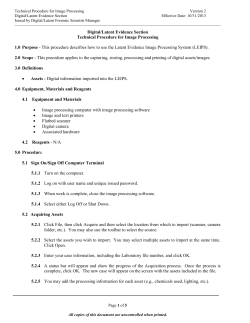 Digital/Latent Evidence Section Technical Procedure for Image