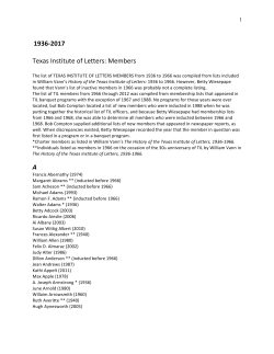 TIL Members 1936 to Present - Texas Institute of Letters