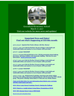 March 17 2017 GES Newsletter - Greenfield Elementary School