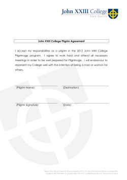 John XXIII College Pilgrim Agreement I accept my responsibilities as