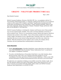 McNeil Product Recall