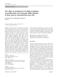 The effect of noncoherent red light irradiation on proliferation and