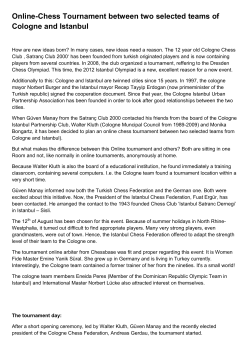 Online-Chess Tournament between two selected teams of Cologne