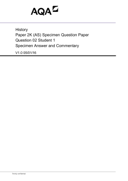 AS History Specimen answer and commentary Paper 2K