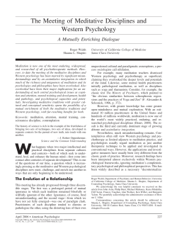 The Meeting of Meditative Disciplines and Western