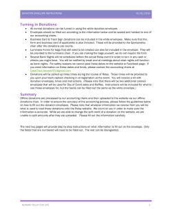 Donation Envelope Instructions