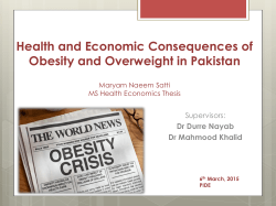 Health and Economic Consequences of Obesity and Overweight in