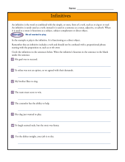 Infinitives