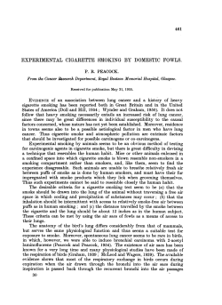 EXPERIMENTAL CIGARETTE SMOKING BY DOMESTIC FOWLS