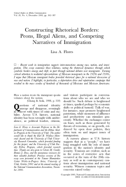 Constructing Rhetorical Borders: Peons, Illegal Aliens, and