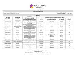 Faculty listing - Beauty Schools of America