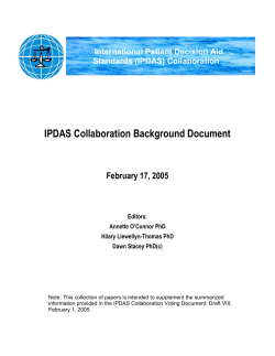 IPDAS Collaboration Background Document