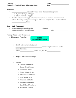 Chapter 9 Notes fill in