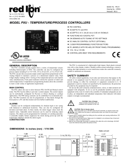 model pxu - temperature/process controllers