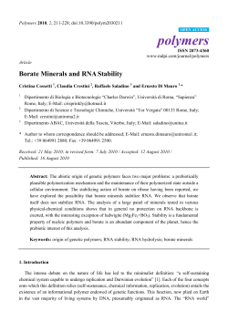 Borate Minerals and RNA Stability
