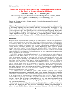 Developing Bilingual Curriculum to Help Chinese