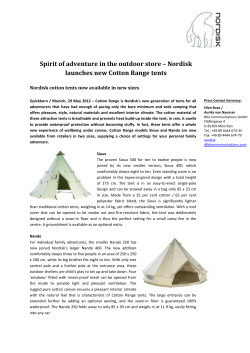 Nordisk launches new Cotton Range tents