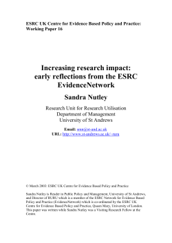 Increasing research impact: early reflections from the ESRC