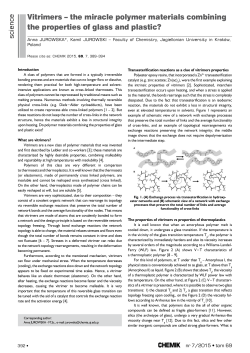 Vitrimers – the miracle polymer materials combining the properties