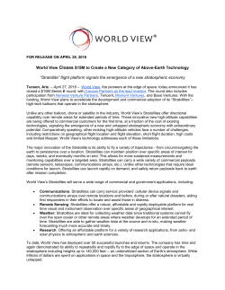 Apr 28, 2016 World View World View Introduces a New Category of