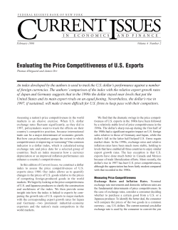 Evaluating the Price Competitiveness of US Exports.