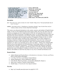 Spring 2014 – Textual Analysis