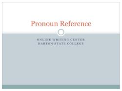 Pronoun Reference