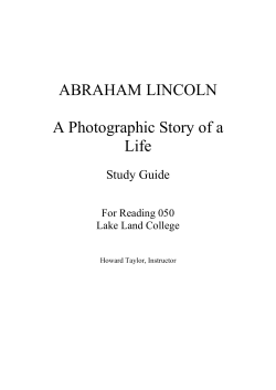 ABRAHAM LINCOLN A Photographic Story of a Life