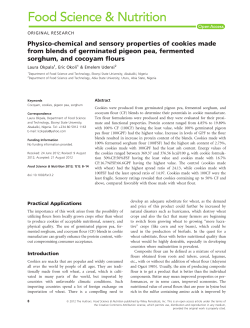 Physicochemical and sensory properties of cookies