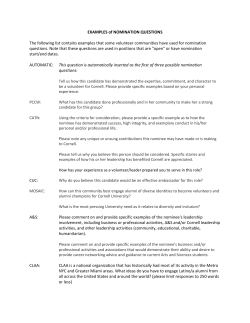 Sample Questions for Nomination Forms
