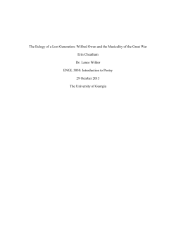 The Eulogy of a Lost Generation: Wilfred Owen and