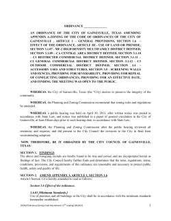 1 ordinance - City of Gainesville, TX