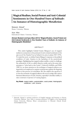 Magical Realism, Social Protest and Anti