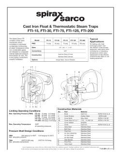 Cast Iron Float and Thermostatic Steam Trap FTI15, FTI30, FTI125