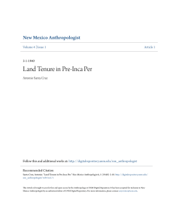Land Tenure in Pre-Inca Per - UNM Digital Repository