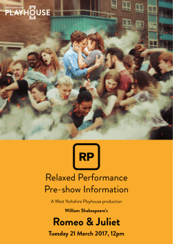 Pre-show Pack - West Yorkshire Playhouse