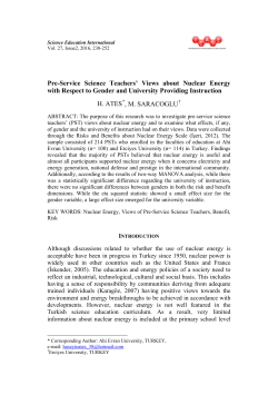 Pre-Service Science Teachers` Views about Nuclear Energy with