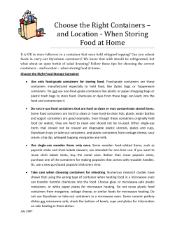 Choose the Right Containers &ndash; and Location