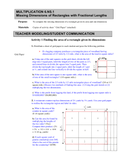 MULTIPLICATION 6.NS.1 Missing Dimensions of