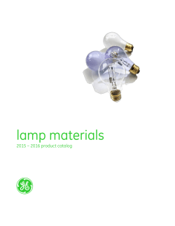 Lamp Materials 2015-2016 - Product Catalog
